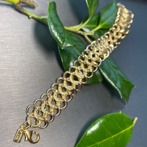 Kenneth Jay Lane 22K Gold Plt Mega Wide Bracelet Y2K - Picture 3 of 16